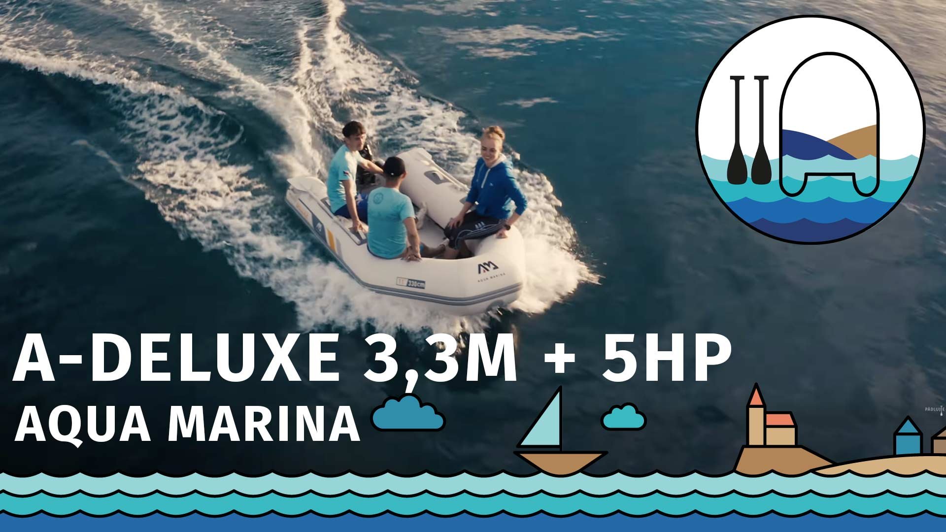 Člun AQUA MARINA DELUXE 3,3m AL se spalovacím motorem 5HP
