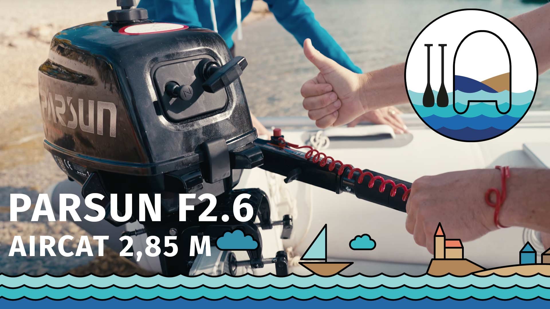 Člun AQUA MARINA AIRCAT 2,85m AD se spalovacím motorem PARSUN F2,6HP