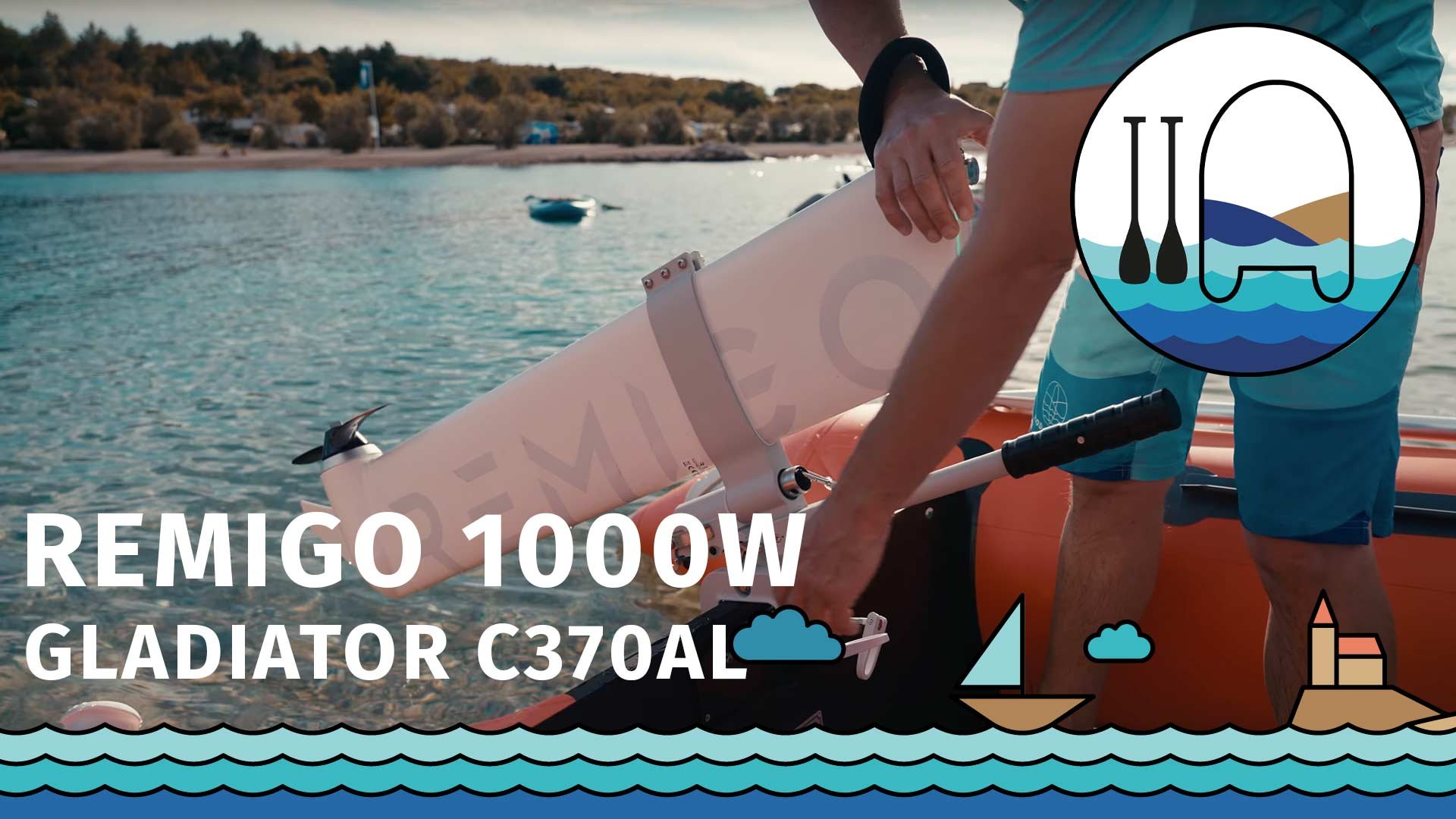 Člun GLADIATOR C370AL s elektrickým motorem REMIGO 1,0kW