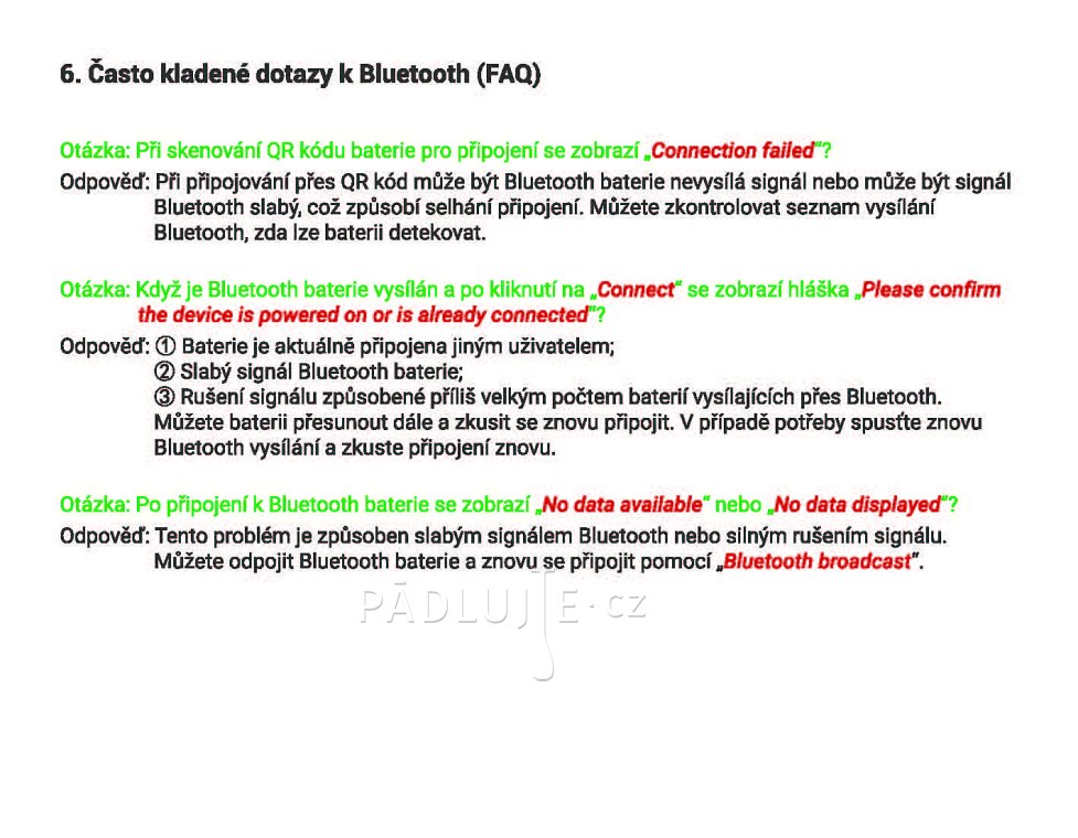 Manual battery bluetoth