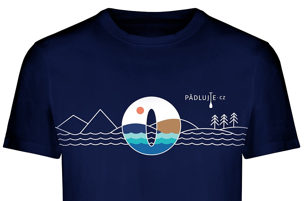 Tričko pádlujte modré pánské na vodu, na paddleboard, pro vodáky