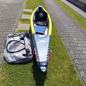 Kajak AQUA MARINA TOMAHAWK AIR-K 375 s pádlem -  jednomístný nafukovací - POUŽITÉ ZBOŽÍ