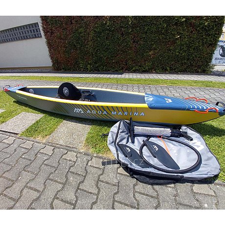 Kajak AQUA MARINA TOMAHAWK AIR-K 375 s pádlem -  jednomístný nafukovací - POUŽITÉ ZBOŽÍ