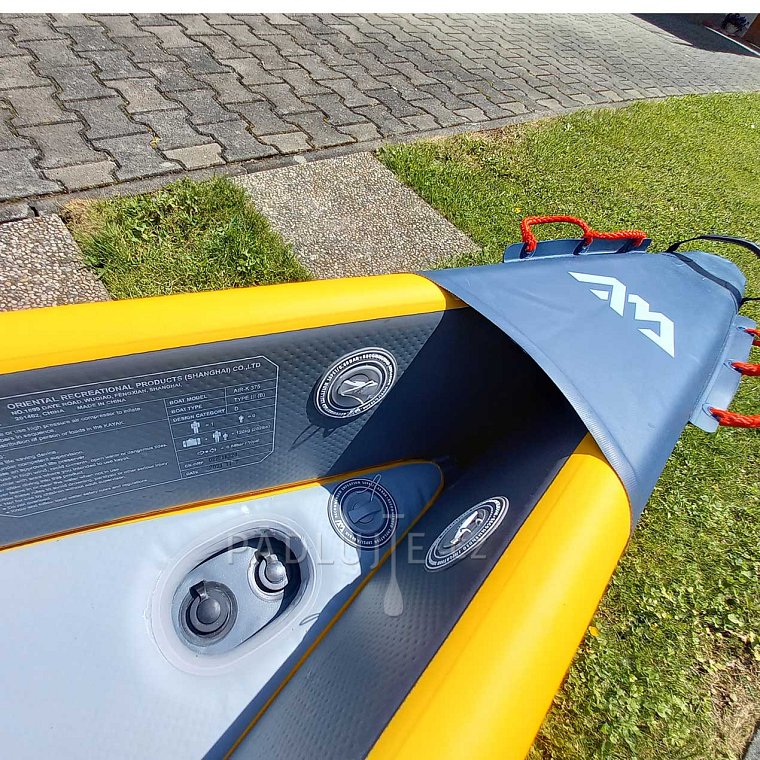 Kajak AQUA MARINA TOMAHAWK AIR-K 375 - jednomístný nafukovací - POUŽITÉ ZBOŽÍ BAZAR záruka 2 roky