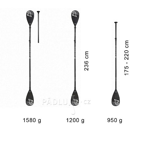 Pádlo AQUA MARINA Dual Tech Combo 4-dílné nastavitelné pádlo pro paddleboard i kajak