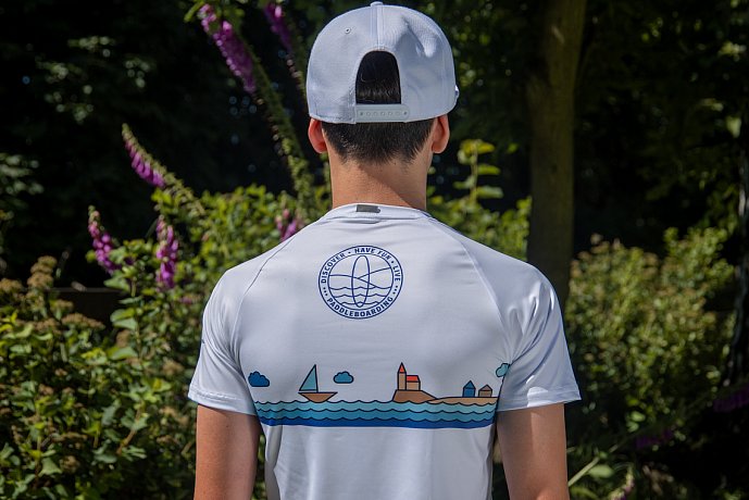 Tričko pánské PADDLEBOARDING WHITE lycra krátký rukáv