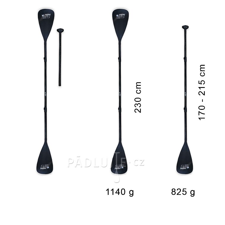 Pádlo STAR Fiberglass Combo 4-dílné nastavitelné pro paddleboard i kajak