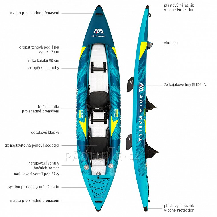 Kajak AQUA MARINA STEAM 412 - nafukovací dvoumístný 2022