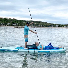 Pádlo SPINERA SupKayak Deluxe Combo 4-dílné extra dlouhé sklolaminátové nastavitelné pádlo pro paddleboard a kajak