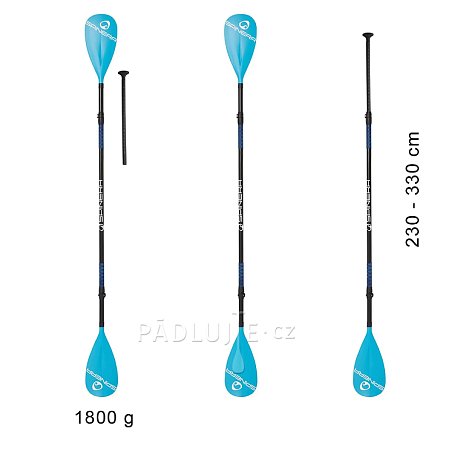 Pádlo SPINERA SupKayak Deluxe Combo 4-dílné extra dlouhé sklolaminátové nastavitelné pádlo pro paddleboard a kajak
