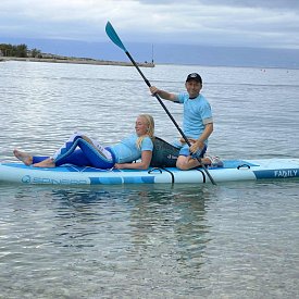 Pádlo SPINERA SupKayak Deluxe Combo 4-dílné extra dlouhé sklolaminátové nastavitelné pádlo pro paddleboard a kajak