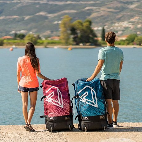 Transportní batoh AQUA MARINA Premium 90l s kolečky - modrý