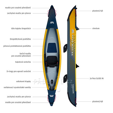Kajak AQUA MARINA TOMAHAWK AIR-K 375 -  jednomístný nafukovací