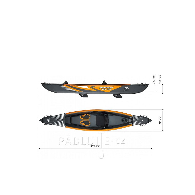 Kajak AQUA MARINA TOMAHAWK AIR-K 375 model 2023 - jednomístný nafukovací