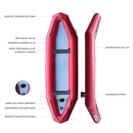 Kanoe AQUADESIGN Rio 385 - 2 místná kanoe na divokou vodu