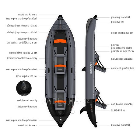 Kajak AQUADESIGN Koloa X'Perience 2 360 - nafukovací dvoumístný