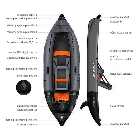Kajak AQUADESIGN Koloa X'Perience 1 305 - nafukovací jednomístný