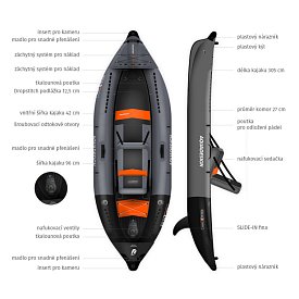 Kajak AQUADESIGN Koloa X'Perience 1 305 - nafukovací jednomístný