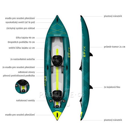 Kajak AQUADESIGN EPYX 380 - nafukovací dvoumístný
