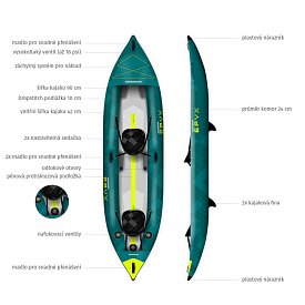 Kajak AQUADESIGN EPYX 380 - nafukovací dvoumístný