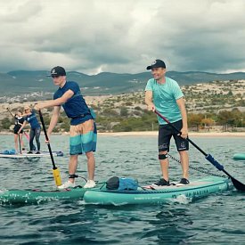 Tričko pánské PADDLEBOARDING LIGHT BLUE lycra krátký rukáv