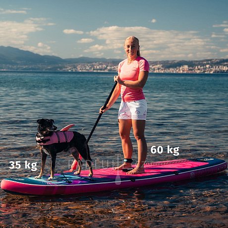 Záchranná plovací vesta pro psa Nobby Elen neon ŽRALOK růžová