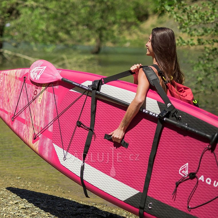 Popruh AQUA MARINA Coral pro nošení padlleboardu - barva růžová