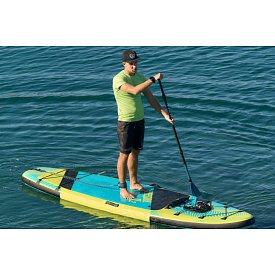 Tričko pánské PADDLEBOARDING NEON GREEN lycra krátký rukáv