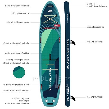 Paddleboard AQUA MARINA SuperTrip 14'0 Tandem - nafukovací