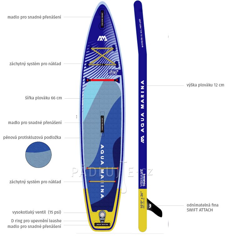 Paddleboard AQUA MARINA VIBRANT TOURING 10'0 model 2024 - nafukovací