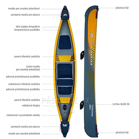 Kanoe AQUA MARINA Tomahawk AIR-C3 - trojmístná nafukovací