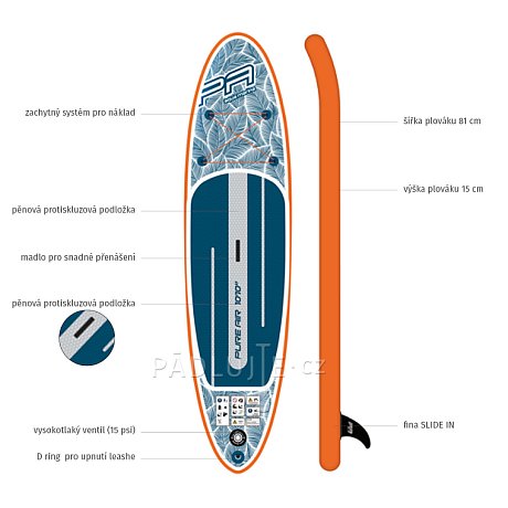 Paddleboard AQUA MARINA PURE AIR TROPIC 10'10'' MINICOMBO - nafukovací
