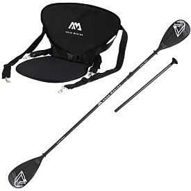 Sada pro pádlování v sedě - kajakové pádlo Aqua Marina Dual Tech černé + sedačka Aqua Marina