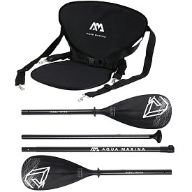 Sada pro pádlování v sedě - kajakové pádlo Aqua Marina Dual Tech černé + sedačka Aqua Marina