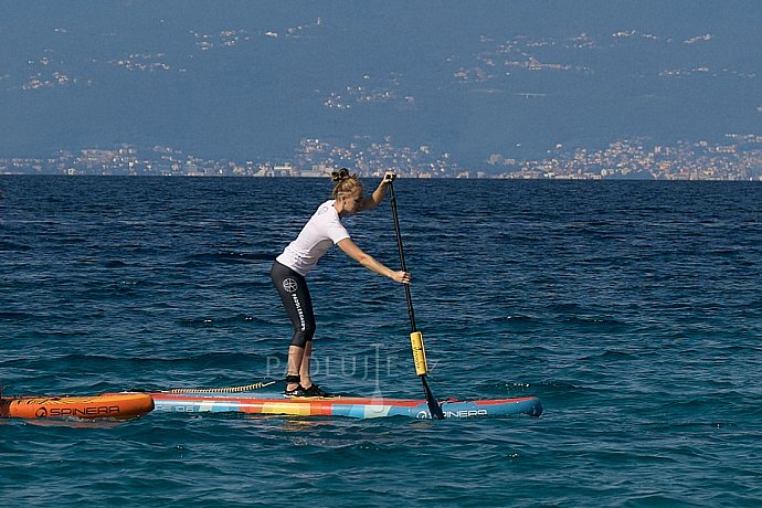 Tričko dámské PADDLEBOARDING STAMP WHITE lycra krátký rukáv