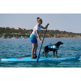 Tričko dámské PADDLEBOARDING STAMP WHITE lycra krátký rukáv
