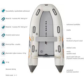 Člun AQUA MARINA U-DeLuxe 2,98m AD BT-UD298 - nafukovací člun s vysokotlakou podlahou