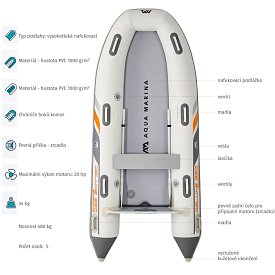 Člun AQUA MARINA U-DeLuxe 3,5m AD BT-UD350 - nafukovací člun s vysokotlakou podlahou