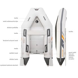 Člun AQUA MARINA A-DeLuxe 2,77m WF BT-88850WD - nafukovací člun s dřevěnou podlahou