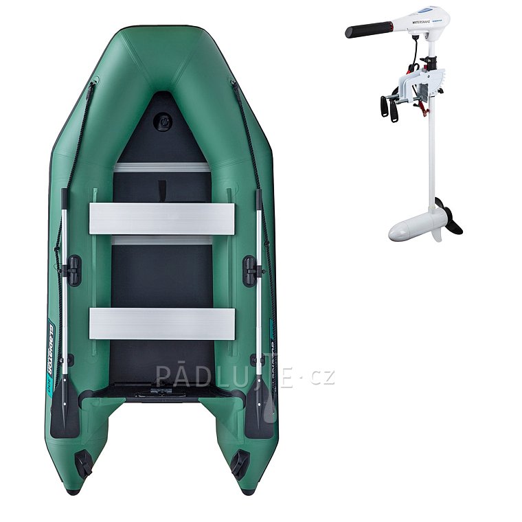 Člun GLADIATOR LIGHT AK300WF green - nafukovací člun s dřevěnou podlahou