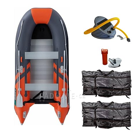 Člun GLADIATOR CLASSIC B330AL orange dark grey - nafukovací člun s hliníkovou podlahou
