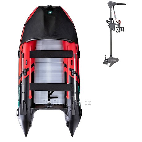 Člun GLADIATOR ACTIVE C370AL red black - nafukovací člun s hliníkovou podlahou