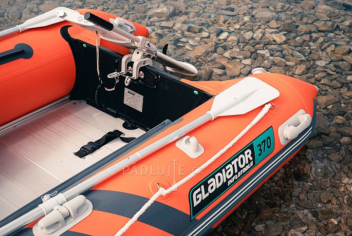 Člun GLADIATOR ACTIVE C370AL orange dark grey - nafukovací člun s hliníkovou podlahou