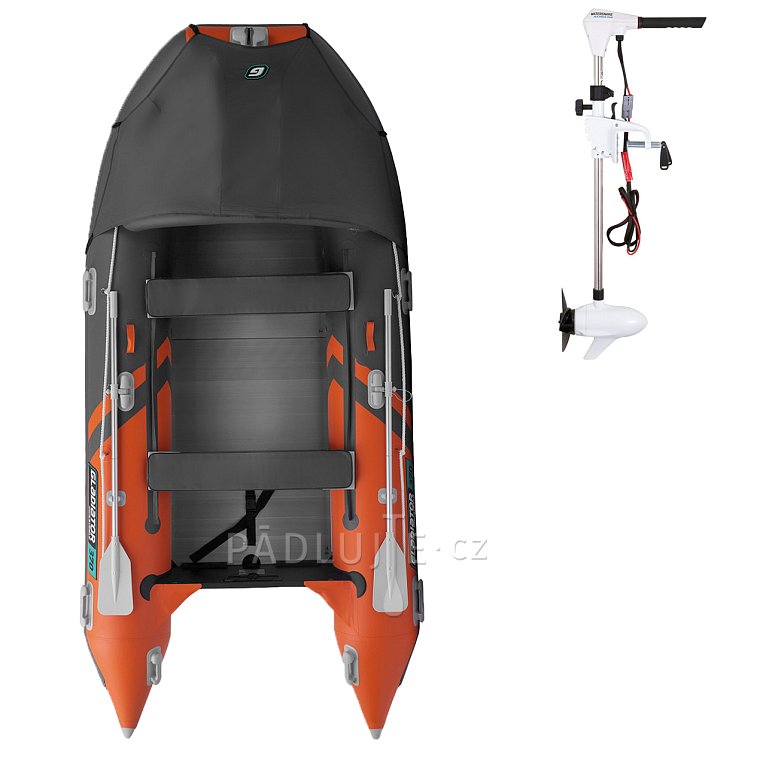 Člun GLADIATOR ACTIVE C370AL orange dark grey - nafukovací člun s hliníkovou podlahou