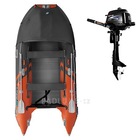Člun GLADIATOR ACTIVE C370AL orange dark grey - nafukovací člun s hliníkovou podlahou