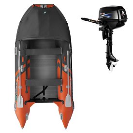 Člun GLADIATOR ACTIVE C370AL orange dark grey - nafukovací člun s hliníkovou podlahou