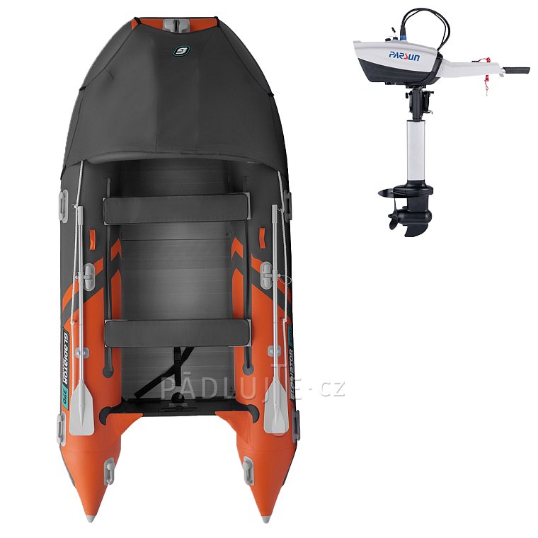 Člun GLADIATOR ACTIVE C370AL orange dark grey - nafukovací člun s hliníkovou podlahou