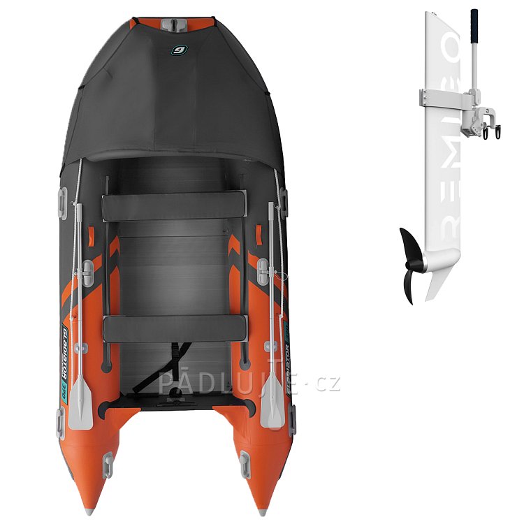 Člun GLADIATOR ACTIVE C370AL orange dark grey - nafukovací člun s hliníkovou podlahou