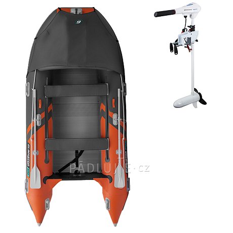 Člun GLADIATOR ACTIVE C370AL orange dark grey - nafukovací člun s hliníkovou podlahou