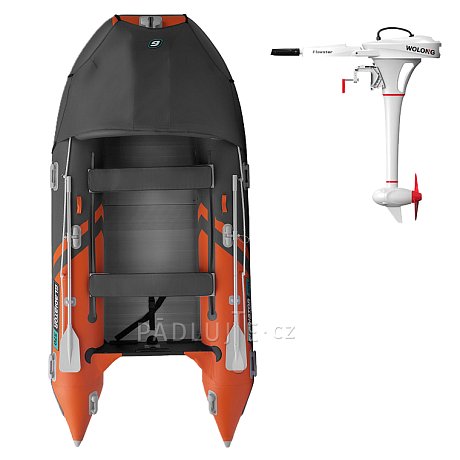 Člun GLADIATOR ACTIVE C370AL orange dark grey - nafukovací člun s hliníkovou podlahou